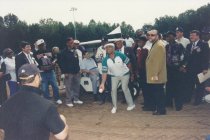 Benjamin Jones Throwing Ball at Opening of Blacksox Park 1996